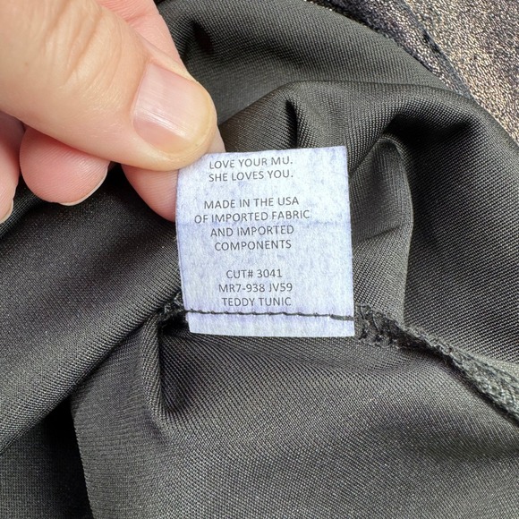 Show Me Your Mumu Gold Metallic Black Cold Shoulder Teddy Tunic XS Party Shiny - Picture 6 of 12